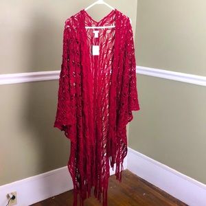 Knitted Red Shawl